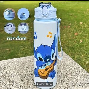 NWT Blue Stitch Water Bottle with Guitar Design